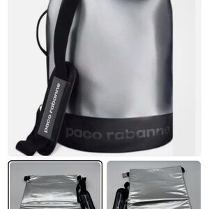 Paco Rabanne Metallic Silver Duffel Bag
